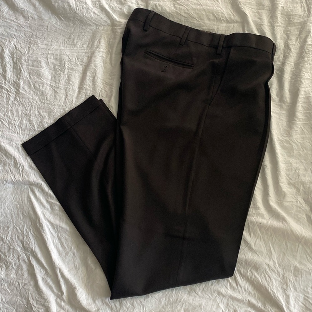 Saddlebred Men’s Pleated, Cuffed Black Dress Pants 38 x 34